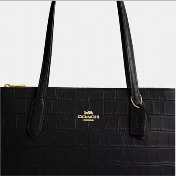 NWT Coach Nina Tote Croc Embossed Leather Black - The Perfect Style Tote - Picture 8 of 9